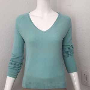 J.crew v neck blue cashmere sweater